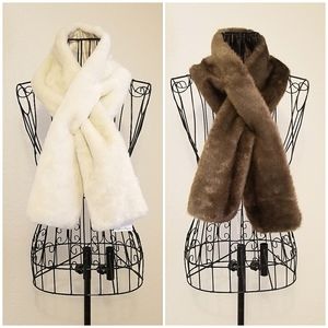 NWT Calvin Klein *Set of 2* Faux Fur Wraps